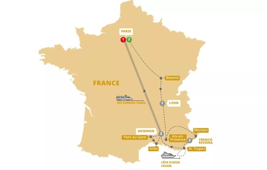 巴黎、里昂、里维埃拉和阿维尼翁 9 日法国之旅 （单身者之旅）